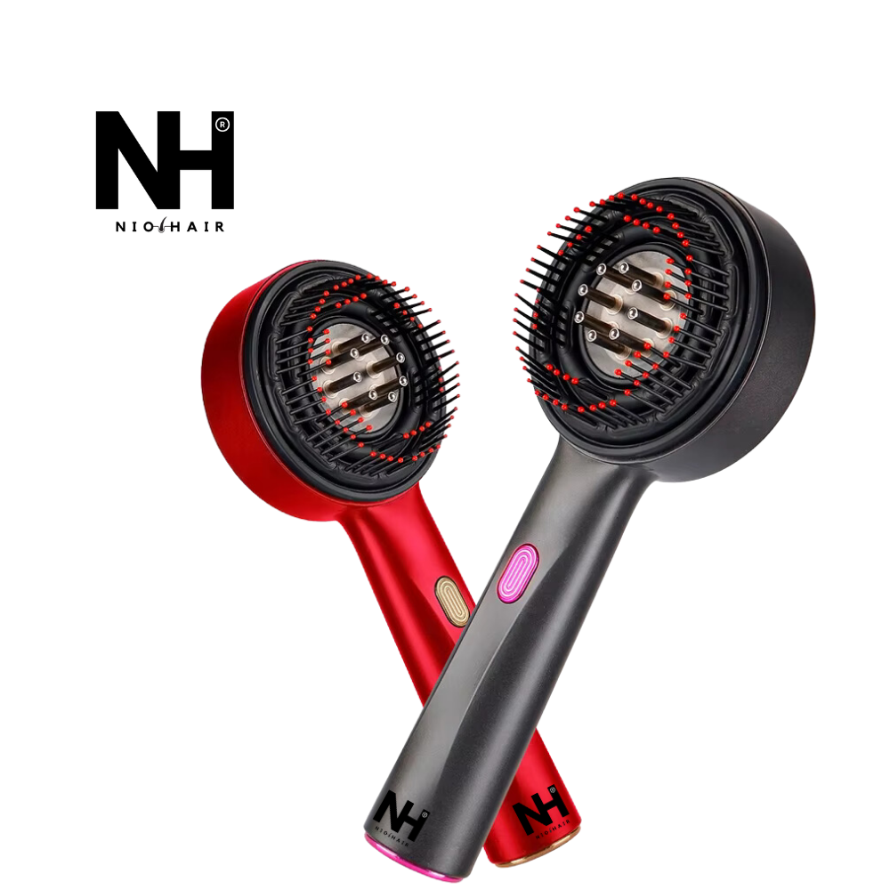 NioHair® Kopfhaut Massage Bürste mit Rotlichttherapie