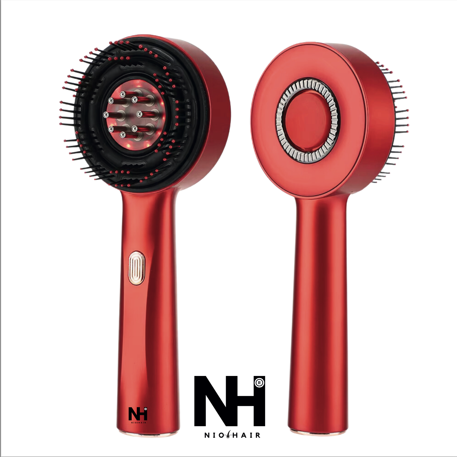 NioHair® Kopfhaut Massage Bürste mit Rotlichttherapie